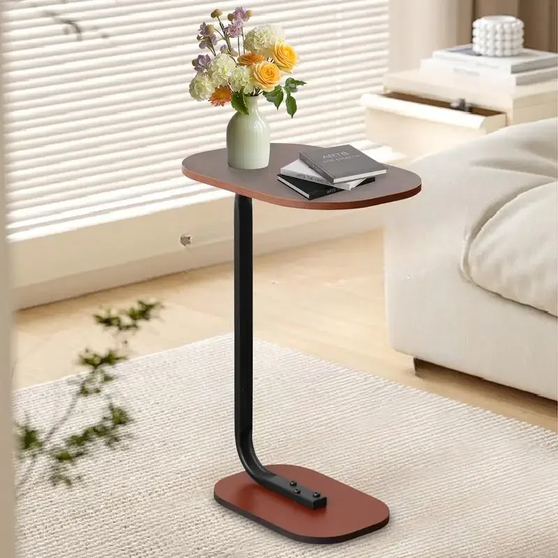 C-Shaped End Table, Small Side Table for Couch, Sofa Table for Living Room, Bedroom, Bedside, Small Spaces