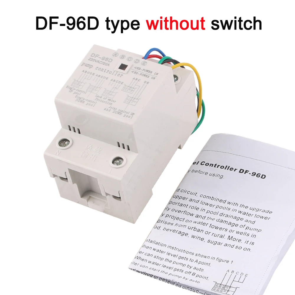 1pc DF96D Din Rail water level control 2M automatic water level controller Pump Controller Cistern Automatic Liquid Switch 220V