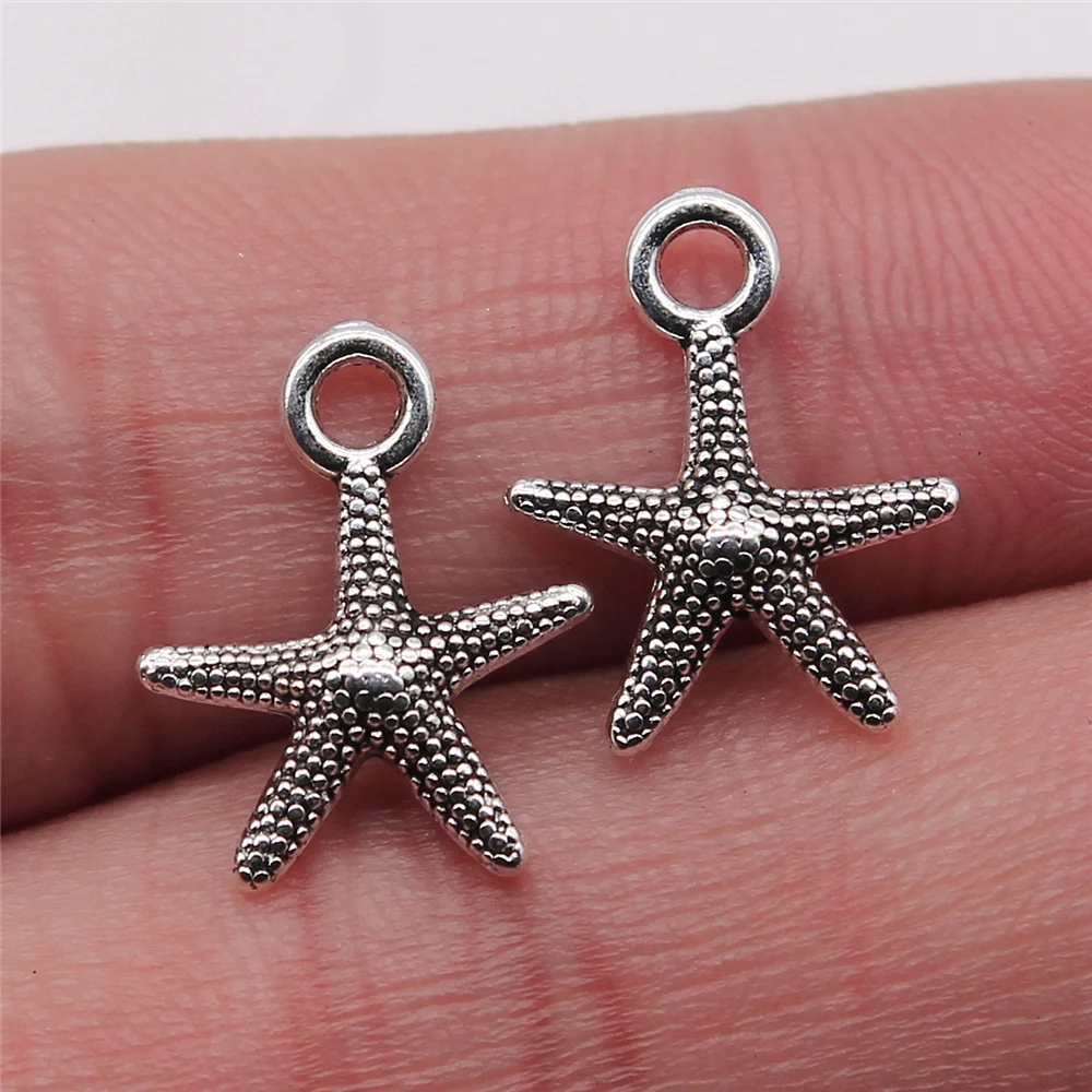

300pcs Charms Wholesale Starfish DIY Jewelry Findings Antique Silver Color 13x16mm Starfish Charms Wholesale