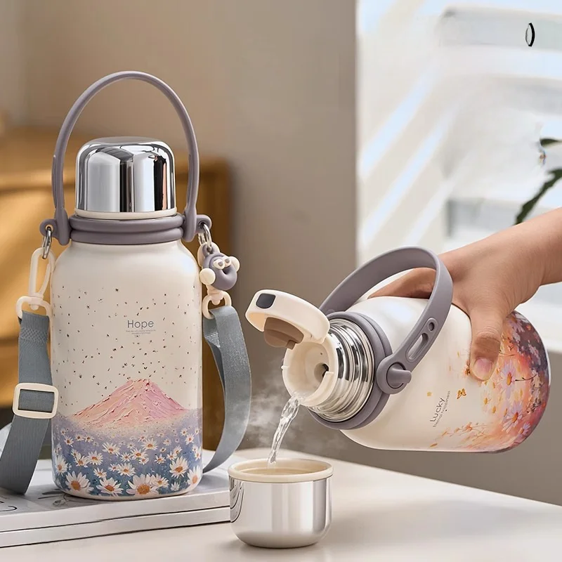 

Термос из нержавеющей стали с длительным сохранением температуры, большой емкости, портативная чашка для чая, сохранение тепла до 72 часов, высокая эстетическая ценность