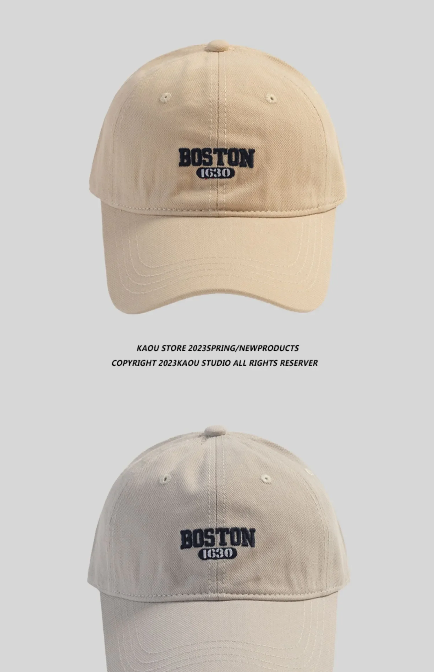 BOSTON 1630 Große Größe 62cm Ins Bestickte Schirmmütze Koreanischer Stil Vielseitige Gebogene Krempe Trendige Herren Frühling Herbst Baseballkappe – Detail 9