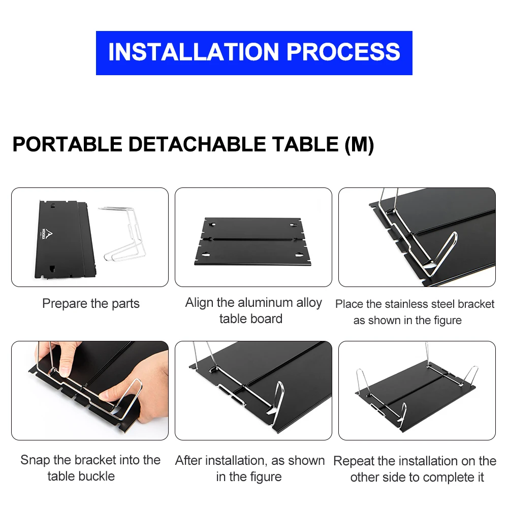 Widesea Camping Table Foldable Aluminium Detachable Desktop Outdoor Picnic Hiking Fishing Travel Ultra Light Portable Furniture