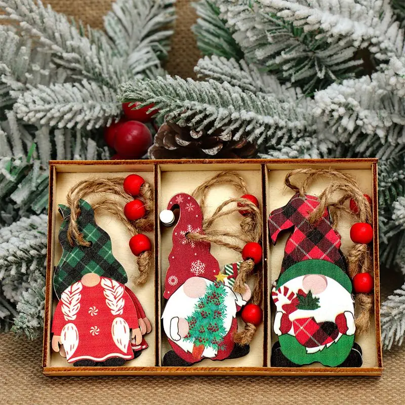 Christmas Wooden Pendants Merry Christmas Tree Decorations 2024 Christmas Ornaments Xmas Navidad Gifts Happy New Year 2025