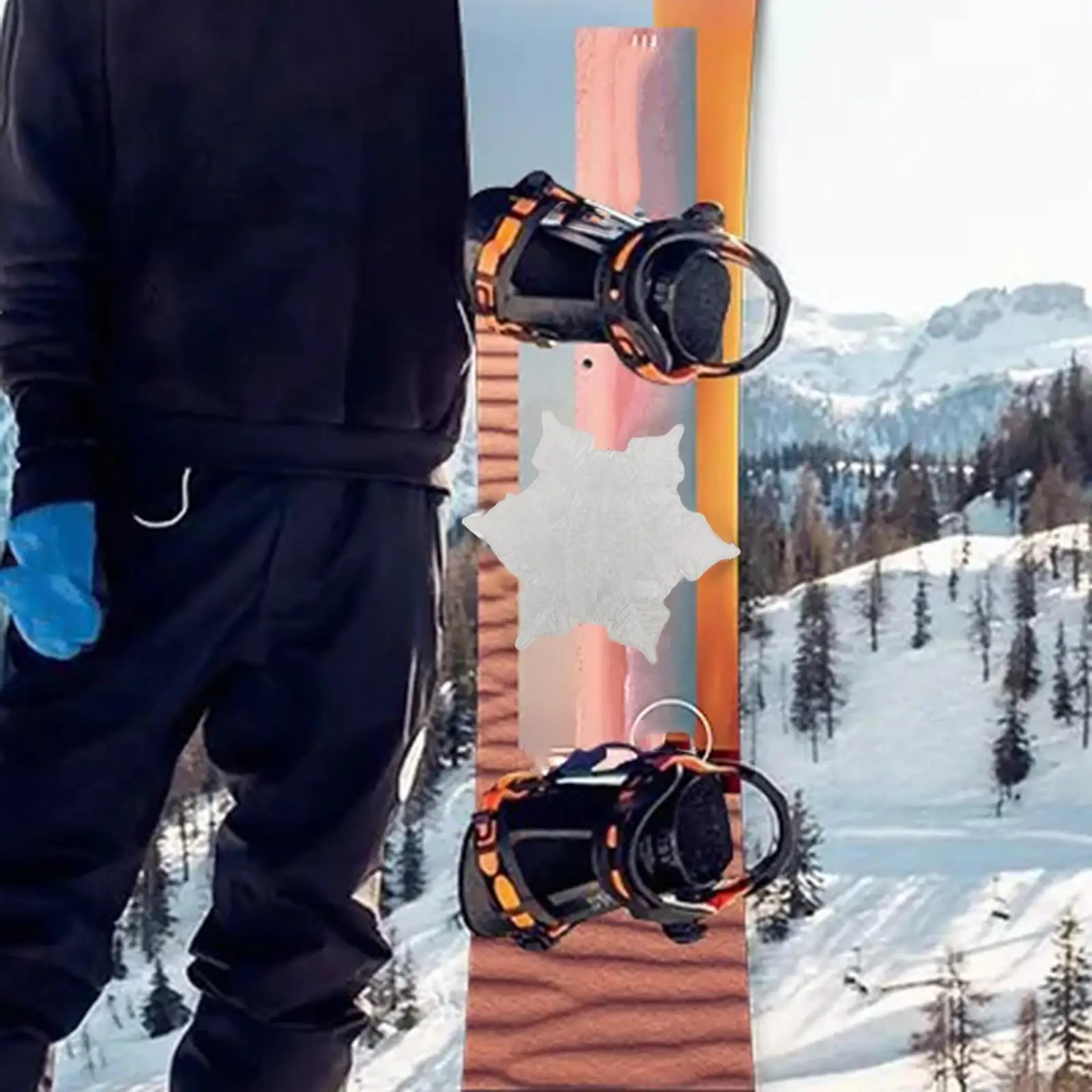 Almohadilla para estufa de Snowboard con accesorios antideslizantes de fuerte adsorción, almohadilla para estufa de copo de nieve, almohadilla para pasos de Snowboard para deportes al aire libre