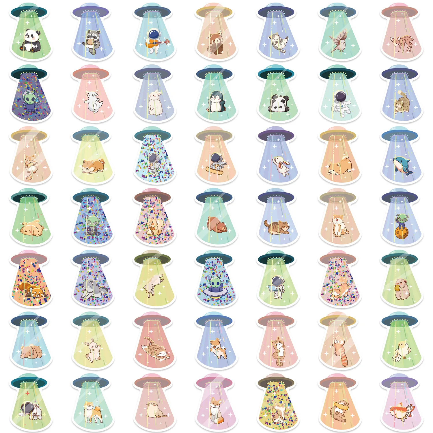 50PCS UFO Kidnapped Friend Stickers Graffiti Stickers DIY Diary Phone Case Handmade Scrapbook Aesthetic Stickers image 5
