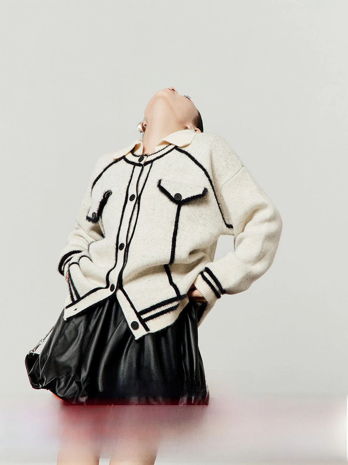 

Вязаный кардиган Cherri Zhou для женщин, свободный повседневный, с откидным воротником, осенний, новый, теплый, повседневная одежда для женщин