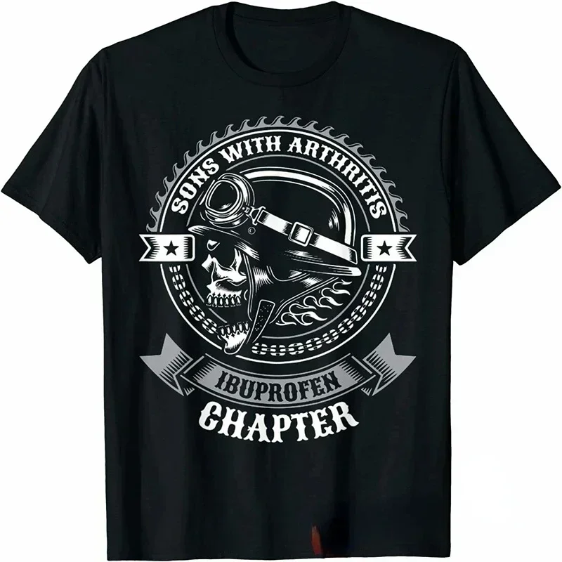 Camisetas estampadas Vintage para Hombre, Ropa gótica negra, Ropa de calle para Hombre, camisa divertida con estampado de dibujo de ibupromen y artritis