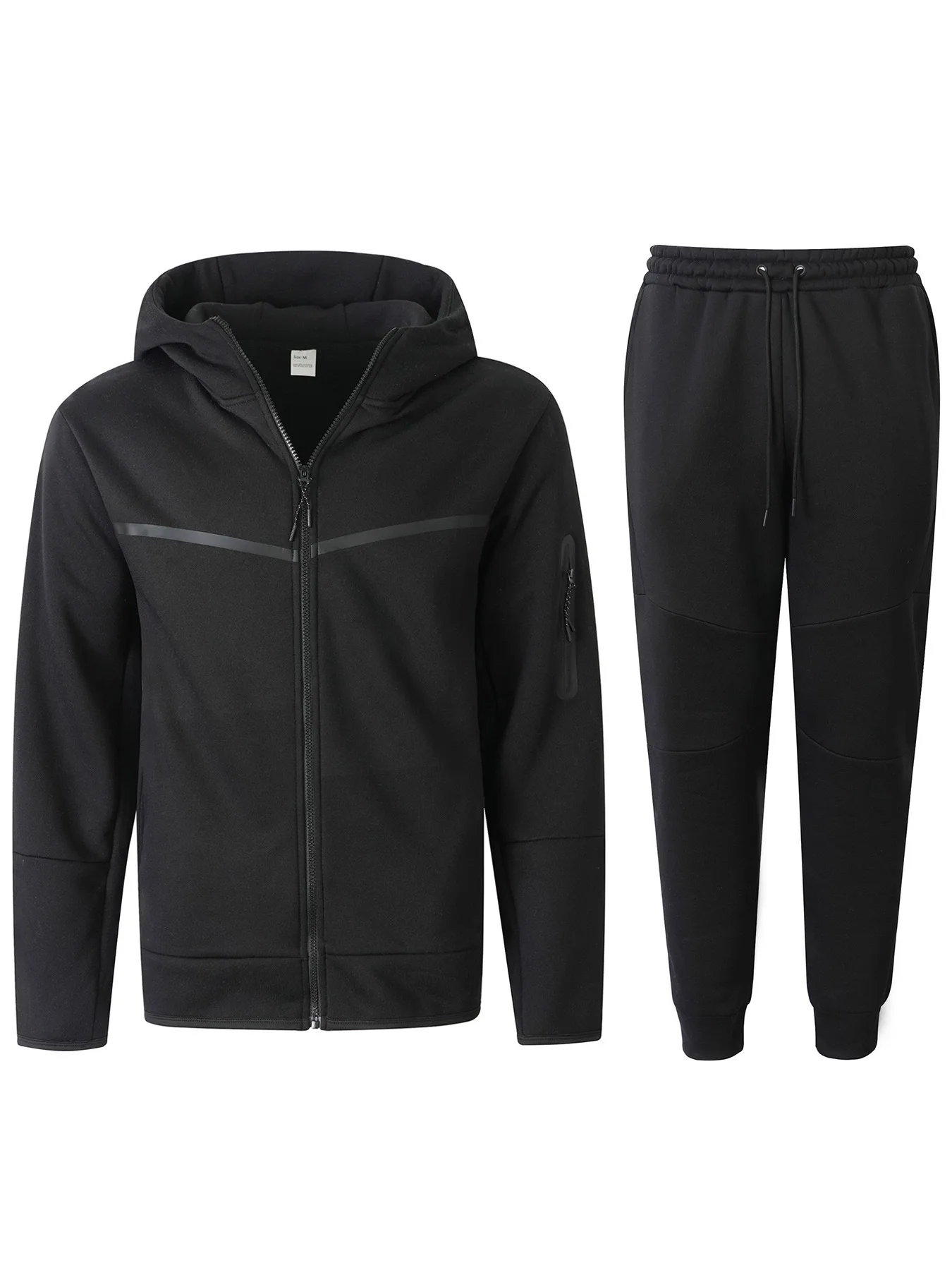 2-teiliger Herren-Sportanzug für Frühling und Herbst, Kapuzenjacke mit Reißverschluss und Jogginghose, lässiger Alltags-Sportanzug für Männer im Freien – Detail 28