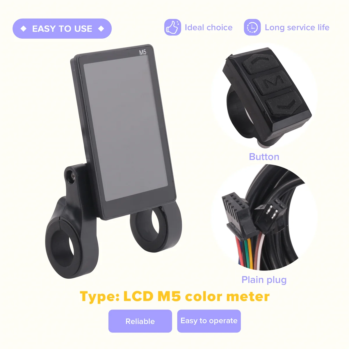 

Электрический скутер 2525+, 36 В, 48 В, 17 А, 3 модели контроллера, цветной ЖК-дисплей M5, для электровелосипеда 250 Вт, 350 Вт