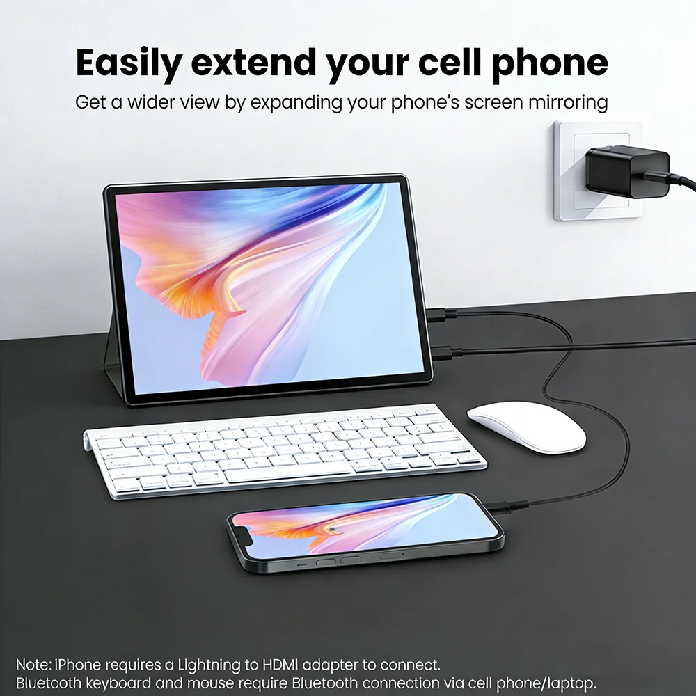 

10,5-дюймовый портативный монитор 1280P HDR 15:10 с низким уровнем синего света, расширенный дисплей для Xbox, PS4/5, Switch, мобильных телефонов, ПК, ноутбуков