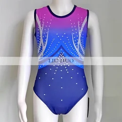 LIUHUO Rhythmic Gymnastics Leotard Customize Adult Women Girl Costume Performance Competition Dance Dress Teen Blue Kids Ballet