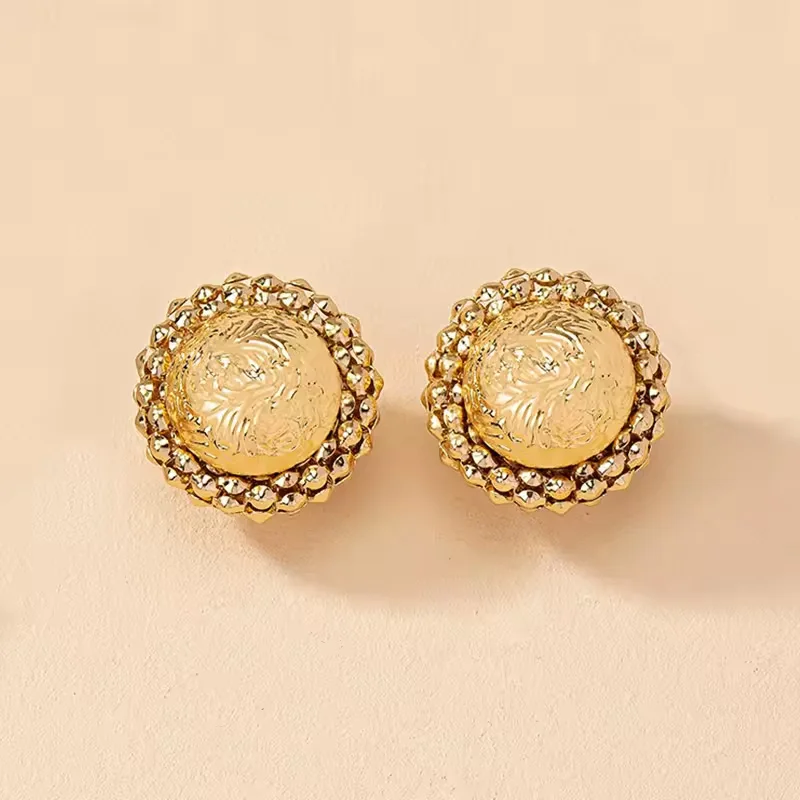 

MIUYJ008-Y Simple Geometric Circular Vintage Personality Trend Fashion Stud Earrings Women Classic Gold Jewelry Party Gifts