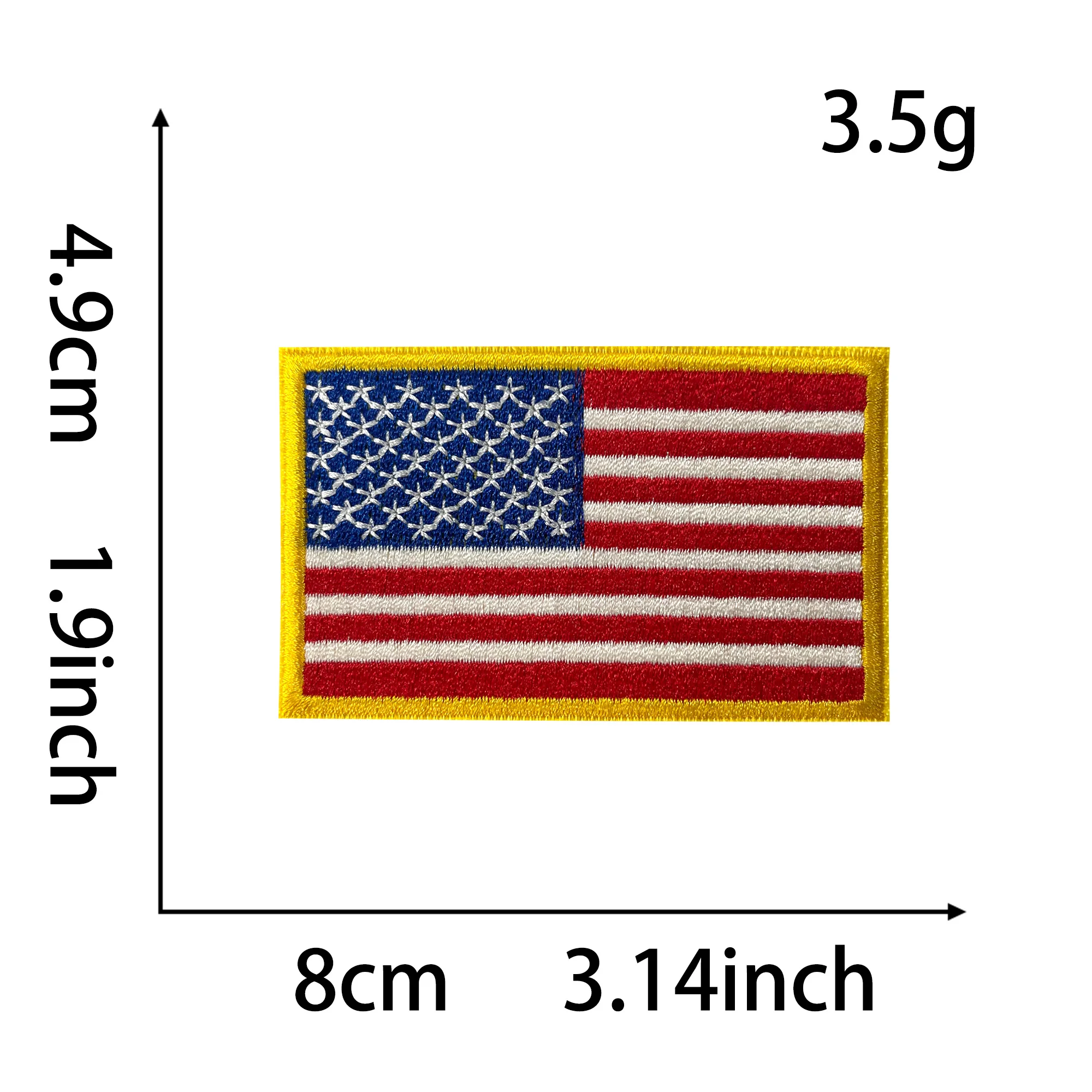 Manufacturers American Flag Hot Melt Adhesive Armband Twill Computer Embroidery Badge Clothing Luggage Embroidered Stickers