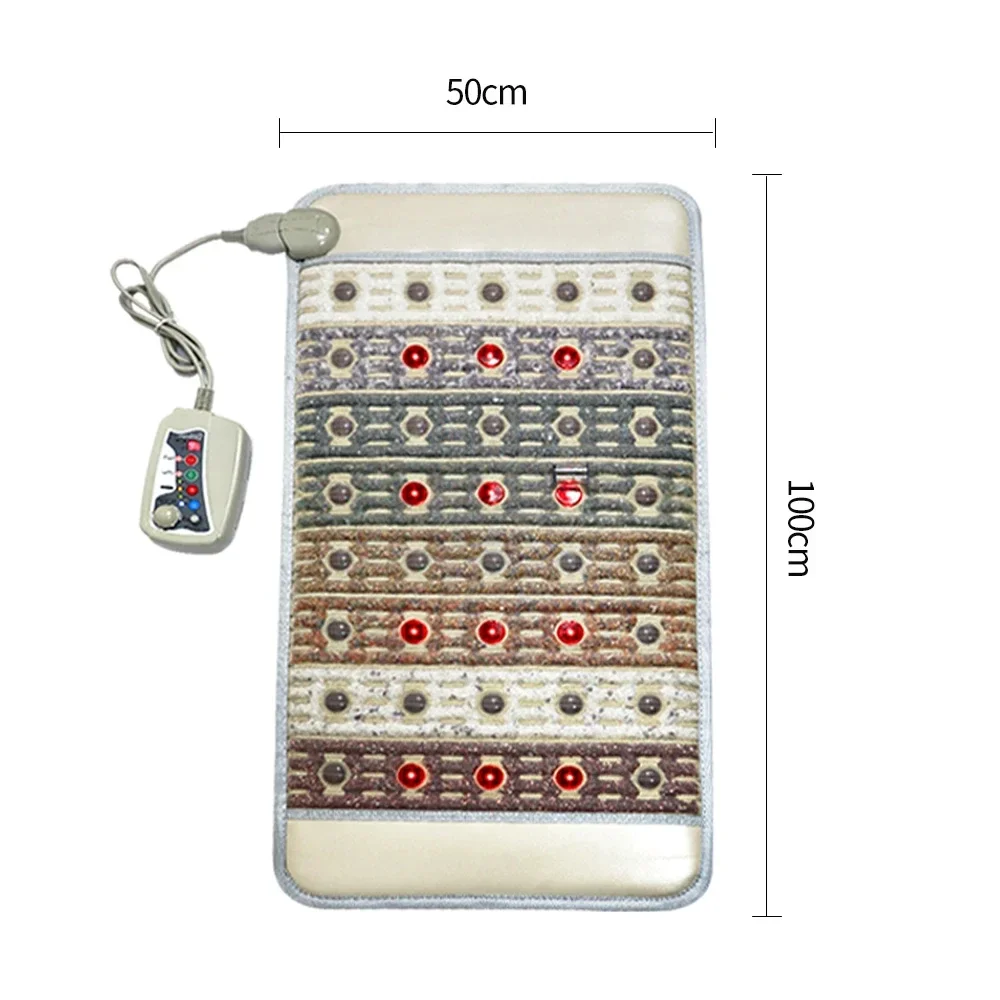 PEMF Far Infrared Therapy Mat with Crystal Energy - Full Body Photon Magnetic Field Heating Pad for Pain Relief & Chakra Balanci