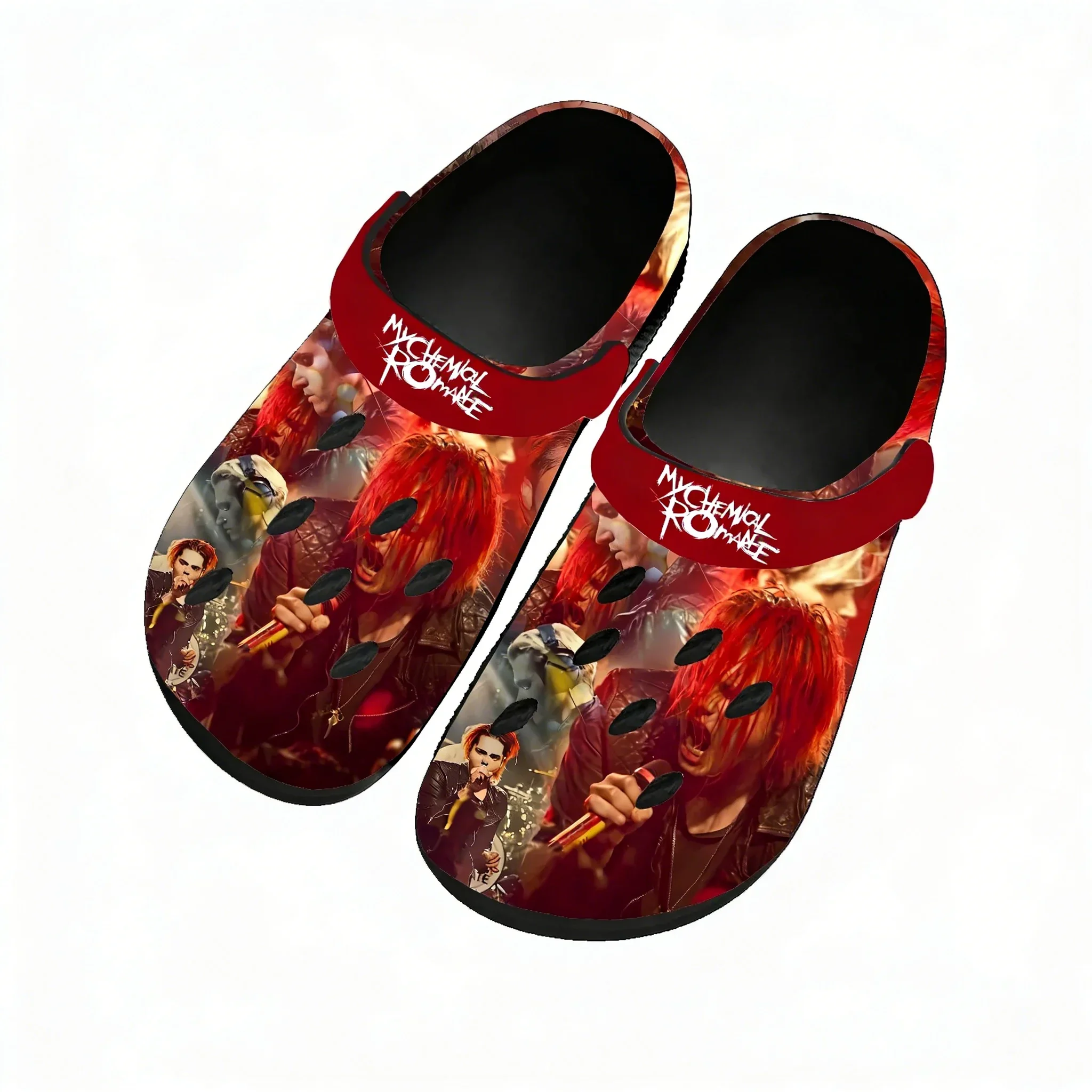 My Chemical Romance Water Shoes Home Garden Clogs Mens Women Youth Boy Girl Sandals Custom Breathable Hole Slippers Black