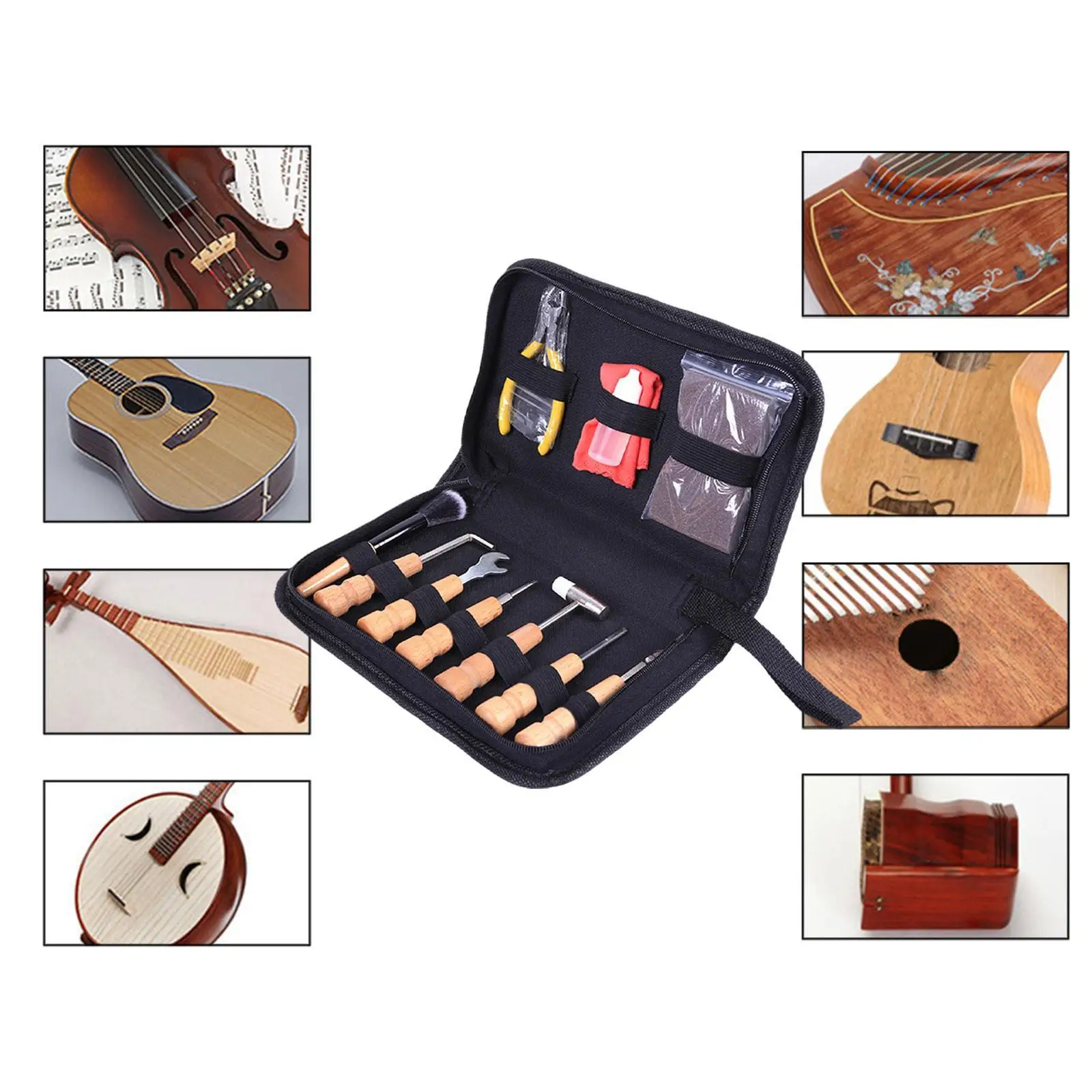 

Guitar Tool Set Cleaning Kits Wrench Professional Maintenance Tool Kit for