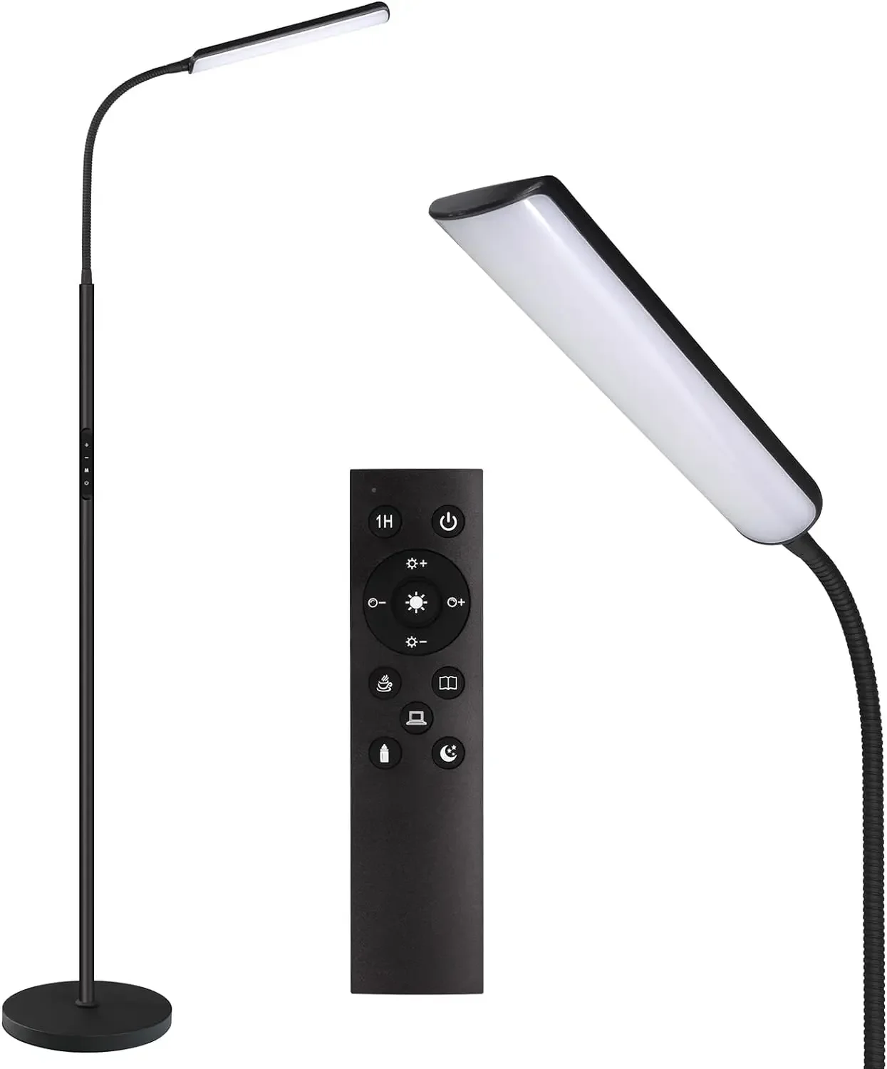 

Dimunt LED Floor Lamp, Bright 15W Floor Lamps for Living Room with 1H Timer, Stepless Adjustable 3000K-6000K Colors