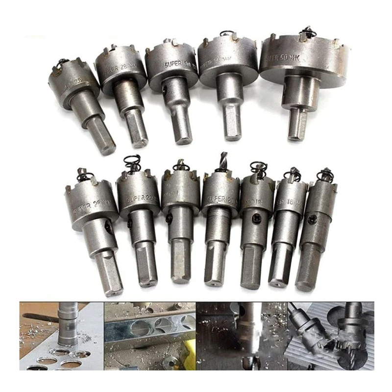 Multifunctional 12Pcs Hole Set Fit for Stainless Steel Plastic