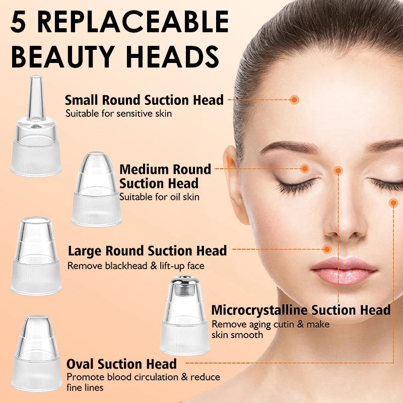 Blackhead Remover Pore Vacuum Face Cleaner Electric USB Recharge Pore Cleaner Spot Acne Pimple Black Head Deep Skin Care Beauty