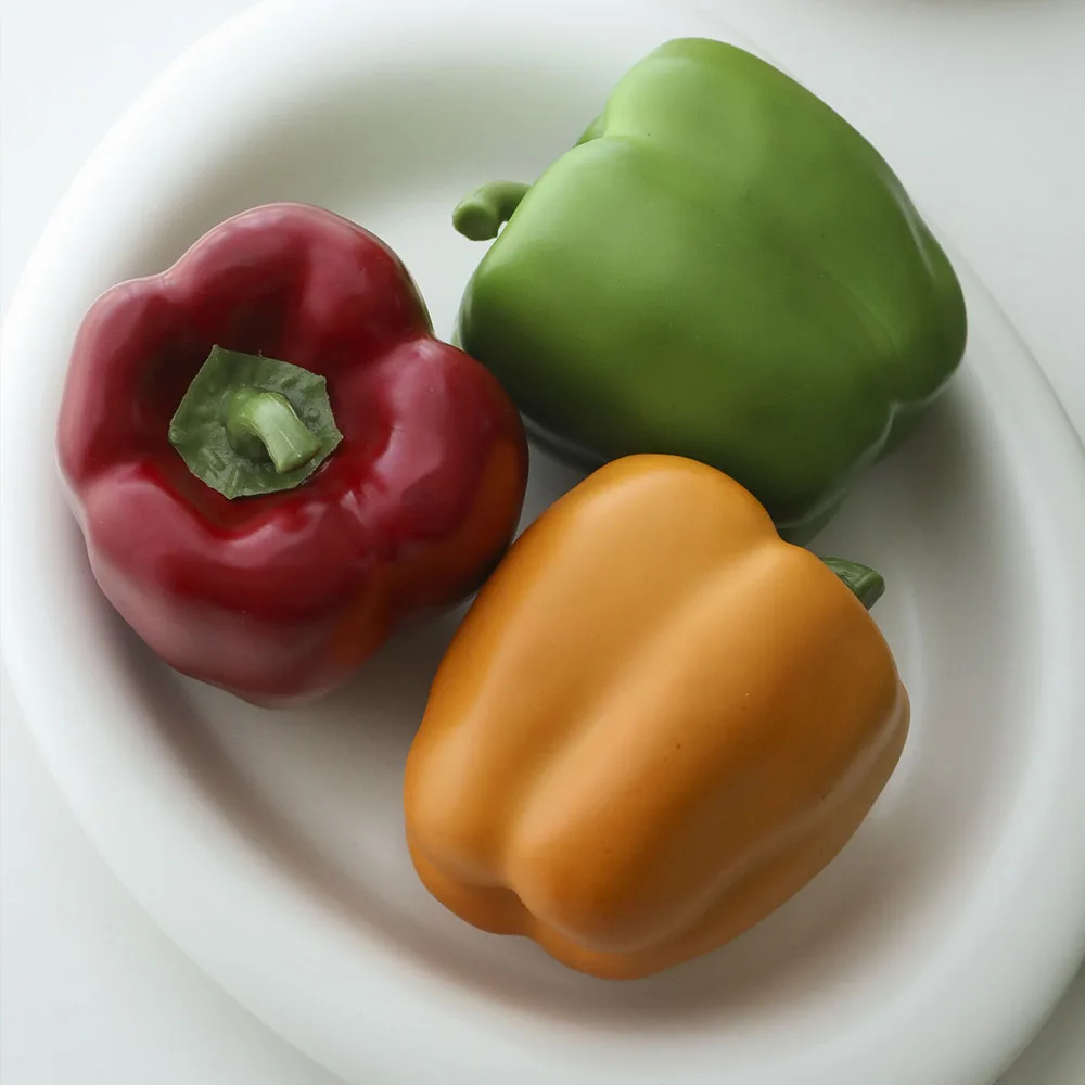 2 Pcs/Lot Sweet bell pepper artificial fake vegetables props restaurant decoration Simulation vegetables chili hot pepper model