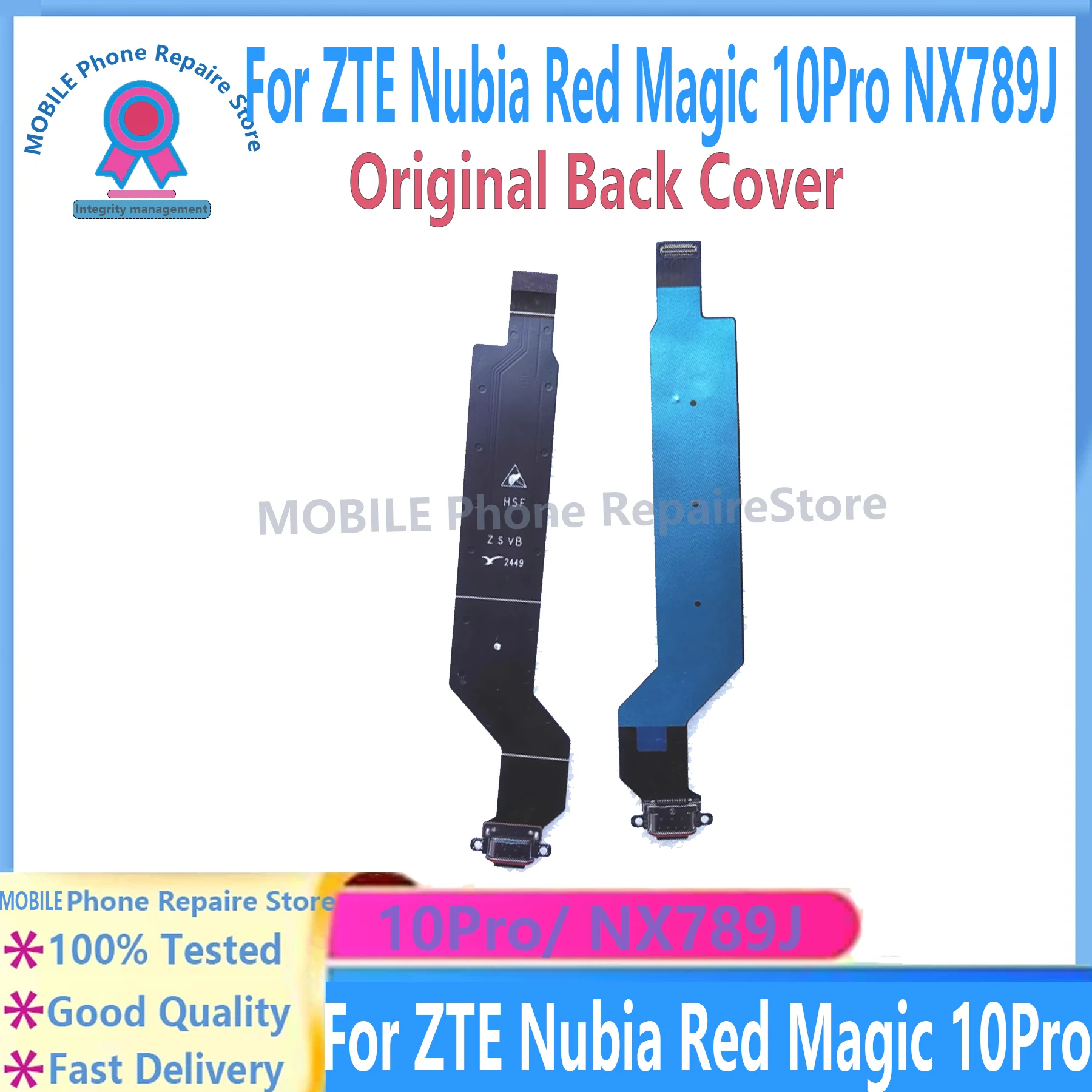 

Для ZTE Nubia Red Magic 10 Pro 10Pro Plus NX789J USB-порт для зарядки, гибкий кабель OEM, оригинальная замена