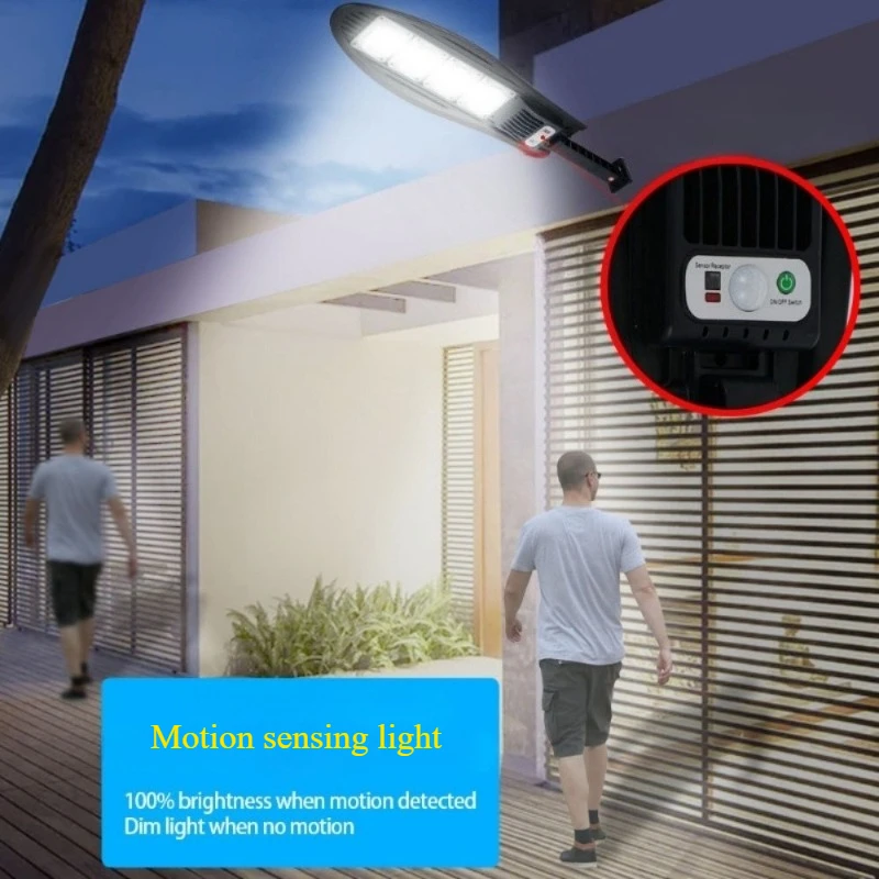 New Solar Street Light with Motion Sensor, 100LED All-in-One Large Size Solar Path Light, Suitable for Garages, Yards, Porches