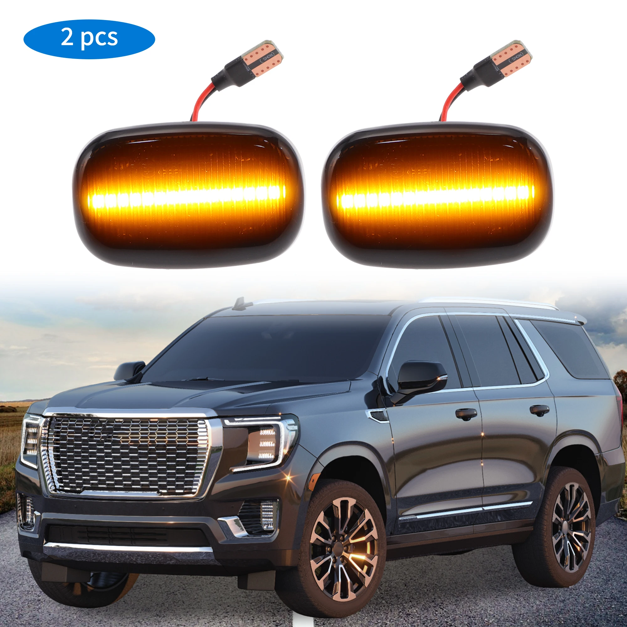 

UXCELL Side Fender Marker Light for Toyota Fielder 2000-2006 LED Side Turn Signal Lamp Replacement ABS