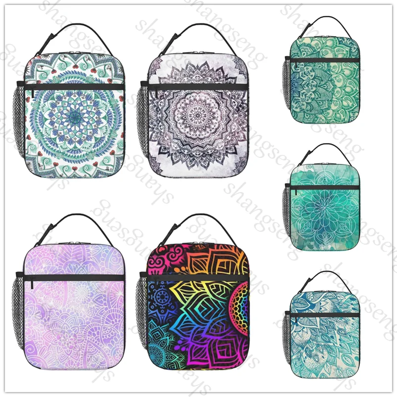 

Retro mandala Lunch Bag insulated bag,student thickened waterproof Bento Bag Outdoor Travel Ice Pack, Picnic Bag, Lunch Bag