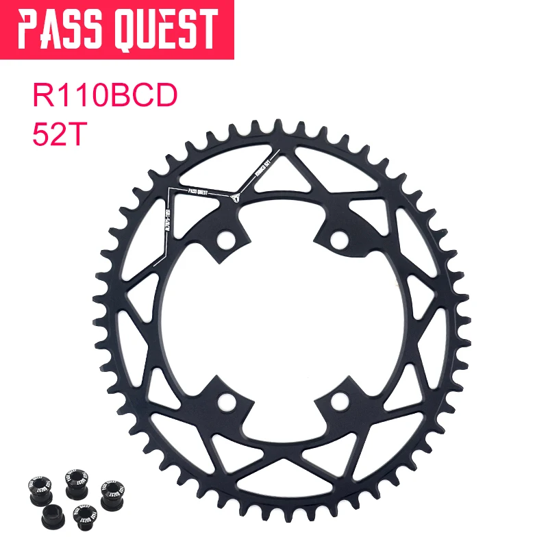 PASS QUEST チェーンリング　58t PASS QUEST R110 110BCD 楕円チェーンリング 38T-58T