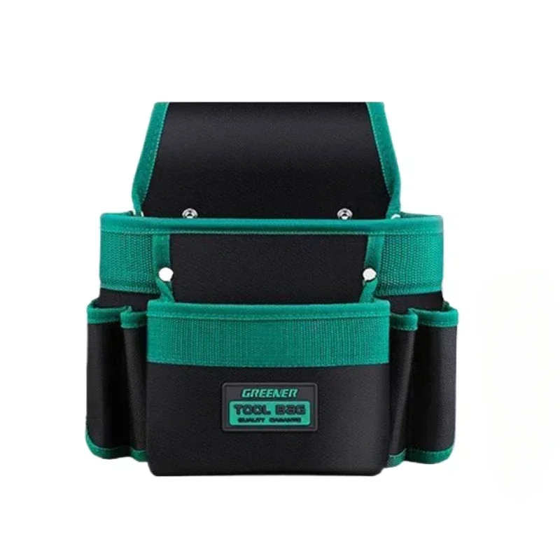Greener Thicken Canvas ToolKit Electric Drill Storage Packaging Multi Pocket Wear Resistant Waist Bag Electrician Maintenance