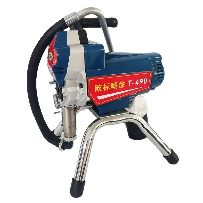 آلة طلاء الرش الكهربائية ذات المكبس الصغير T-490 - قوة 1.8 كيلو وات، مماثلة لـ GRC 390/395، لبنادق رش طلاء الجدران