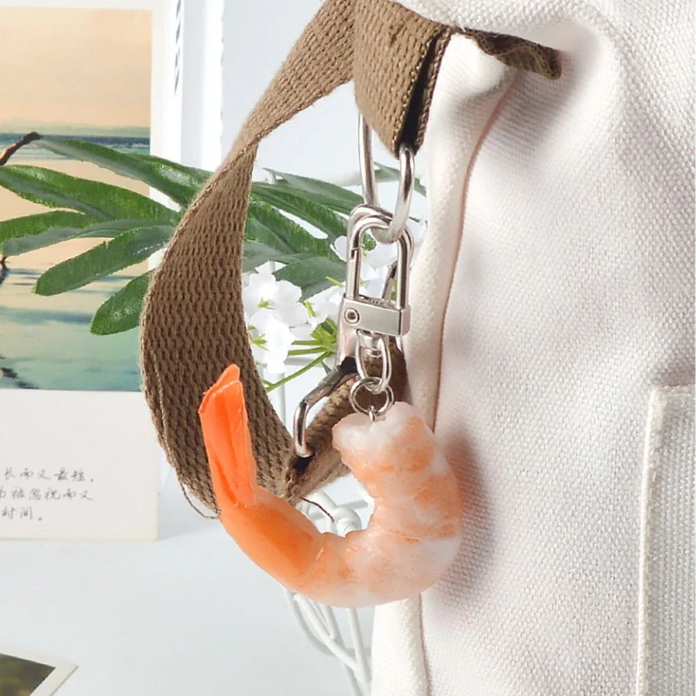 LLavero de camarón de PVC de simulación divertida, llavero de gambas, bolsa de juguete para niños, adorno para mochila, accesorios de joyería de moda para mujer y niña