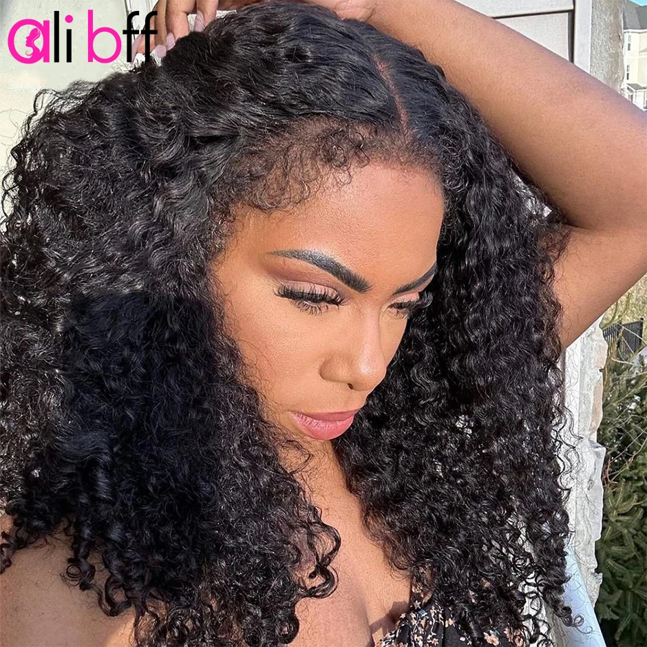 Afro Curly Type 4C Hair Line HD Lace Front Human Hair Wigs with Natural Realistic Hairline Pre Plucked Wig with Curly Baby Hair