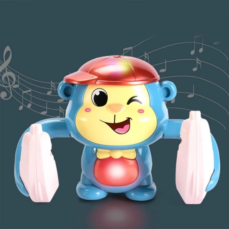 Y4QA Lovely Rotary Monkey Colorful Relieve Pressure Light Music Birthday Gifts
