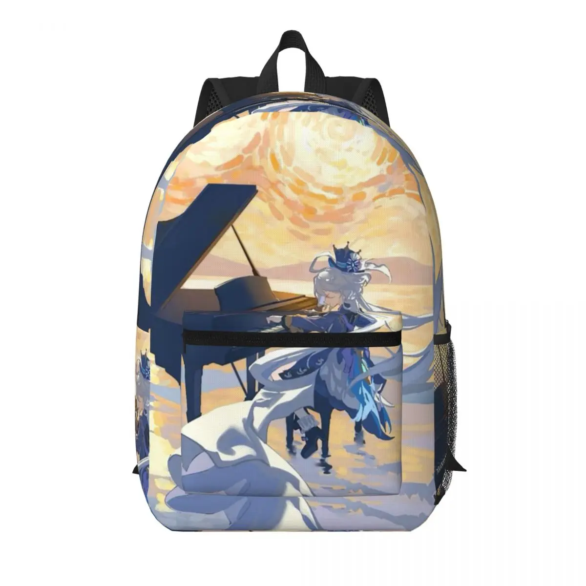 Furina Genshin Impact Game Student Backpack School Bag Hiking Travel Daypack for Men Women Bookbag Shoulder Bags