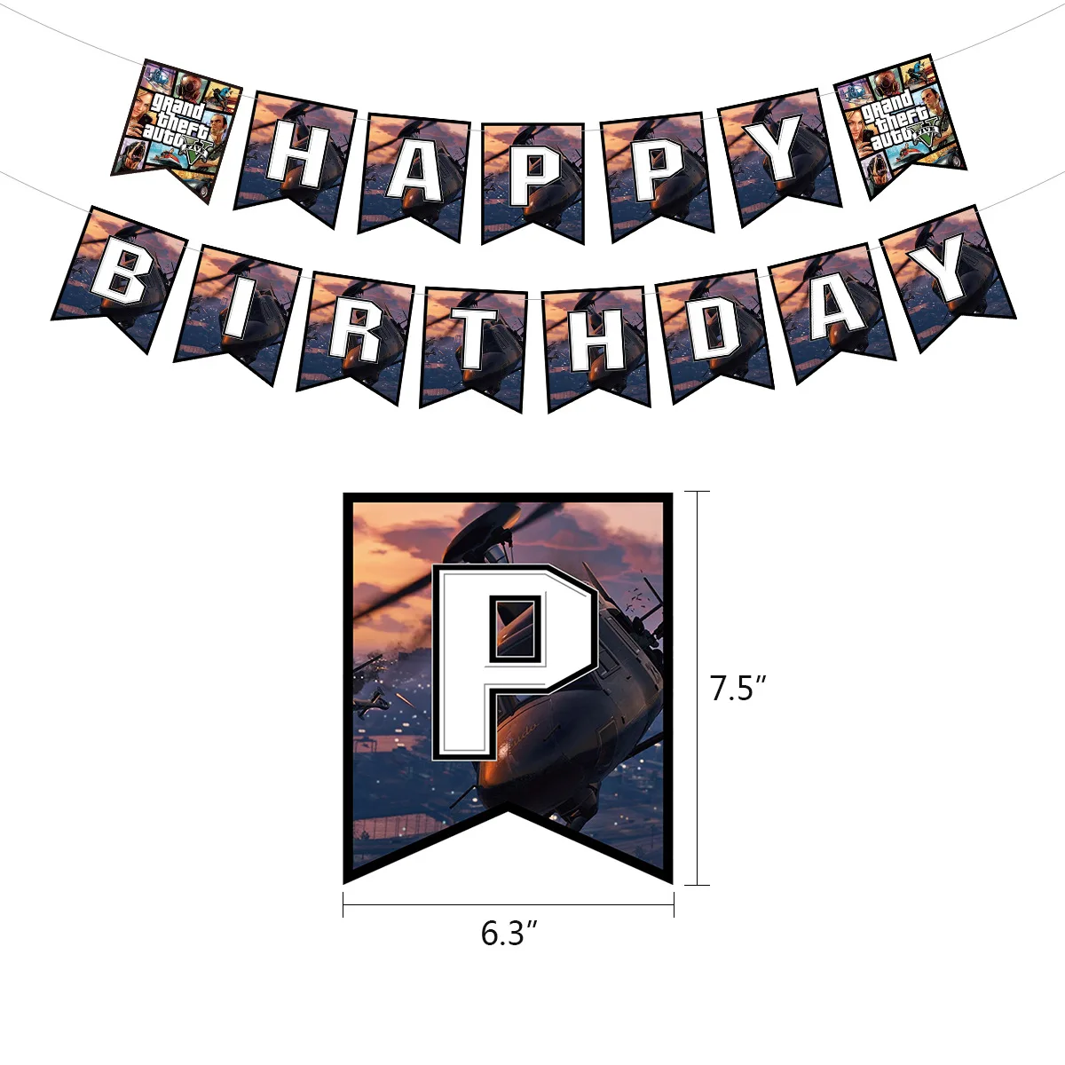 Five Star Citizens Grand Theft Auto GTA5 Theme Party Decoration Supplies Knight Racing Car Sticker Happy Birthday Party Balloons