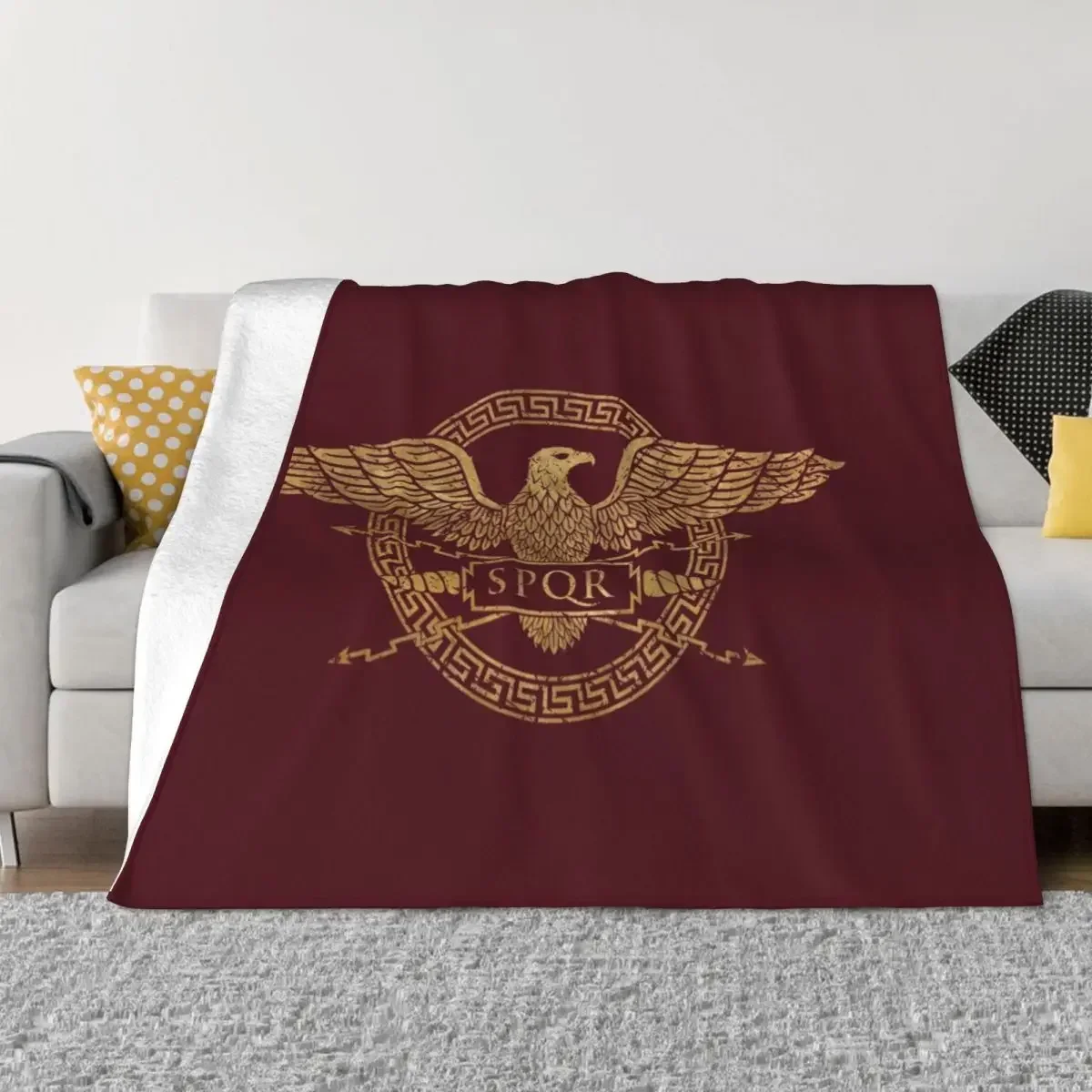 SPQR Roman Empire Eagle Emblem Throw Blanket Tourist Blanket Soft Bed Blankets Beach Blanket