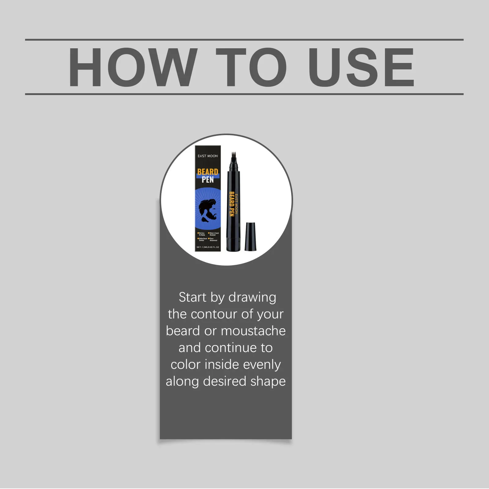 이스트 문 맨스 비어드 필링 펜 무지방 지속 보습 건조 특별판 글래머 기프트 콧수염 컬러링 펜