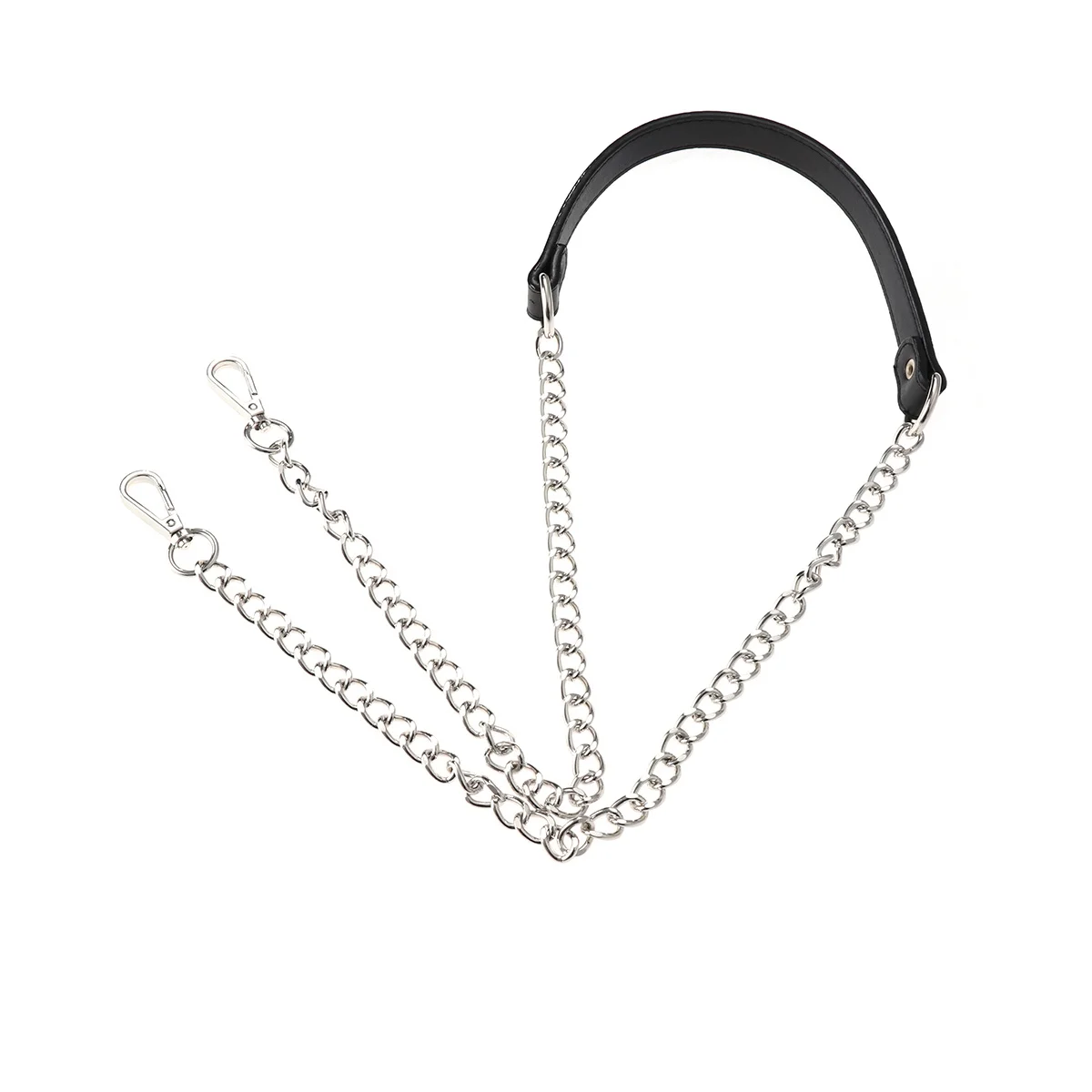 

1 Piece Bag Chain for Women 120Cm Long PU and Metal Link Chain Compatible with Handbag Crossbody Pouch Silver Black