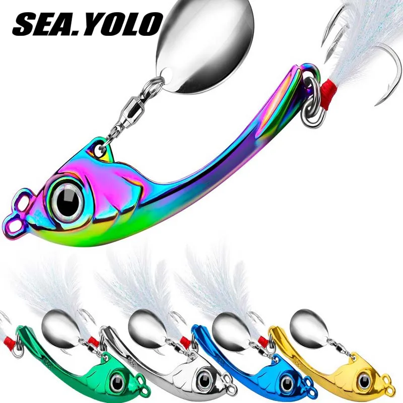 

Sea. Yolo Long Range Trembling VIB Hard Bait Lure Baits Rotating Sequin Zinc Alloy Biomimetic Bait for Sea Bass Fishing Tools