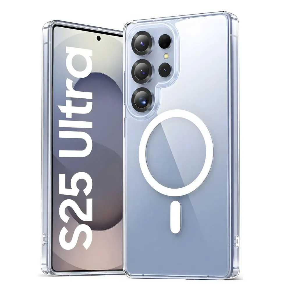 Clear Magnetic Case for Samsung Galaxy S26 S25 EDGE S24 S23 S22 Ultra Plus FE Soft TPU Shockproof Transparent Phone Cover Funda