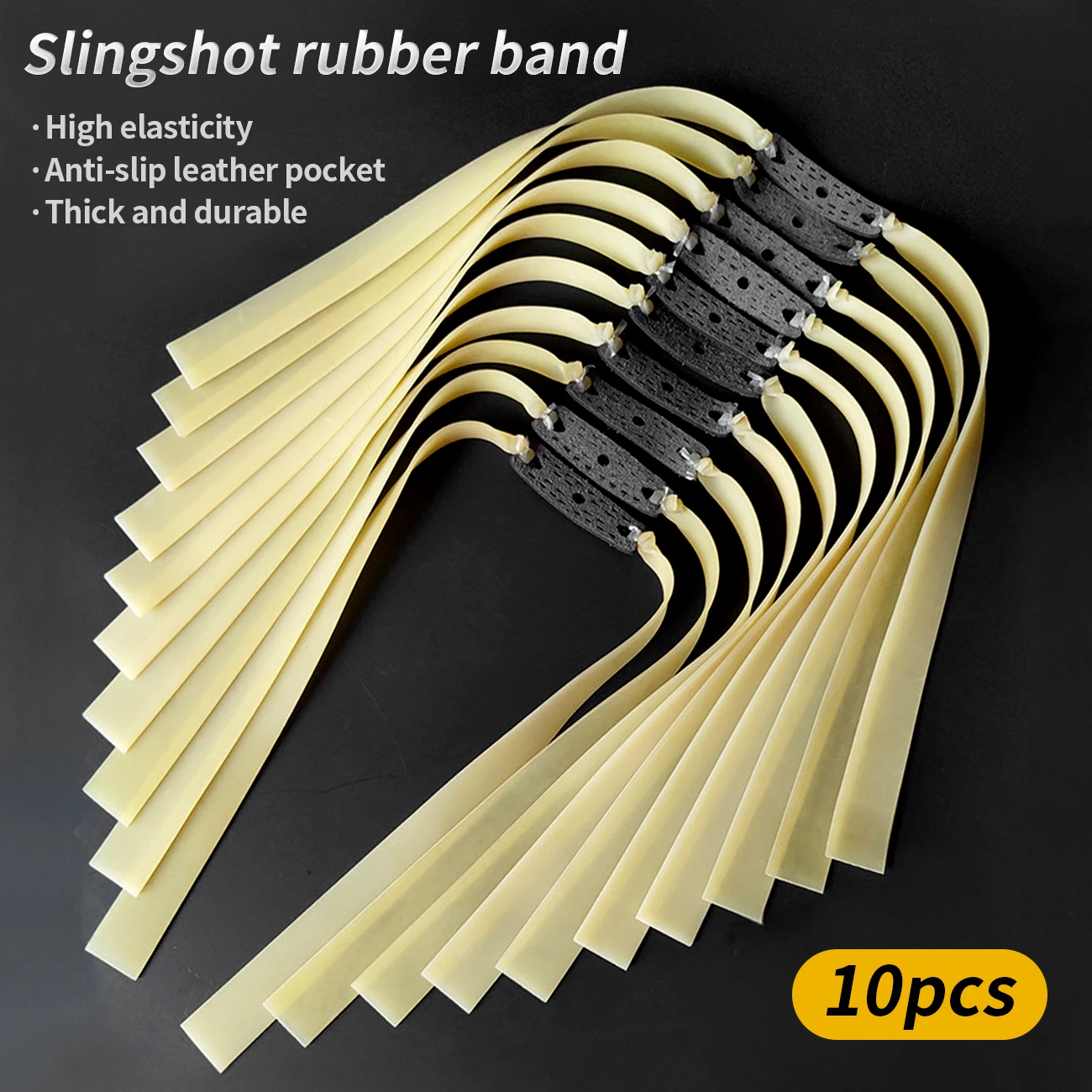 10 cinghie di ricambio per fionda, gomma ad alta elasticità, cinghie piatte in gomma, adatte per tiro all'aperto e caccia