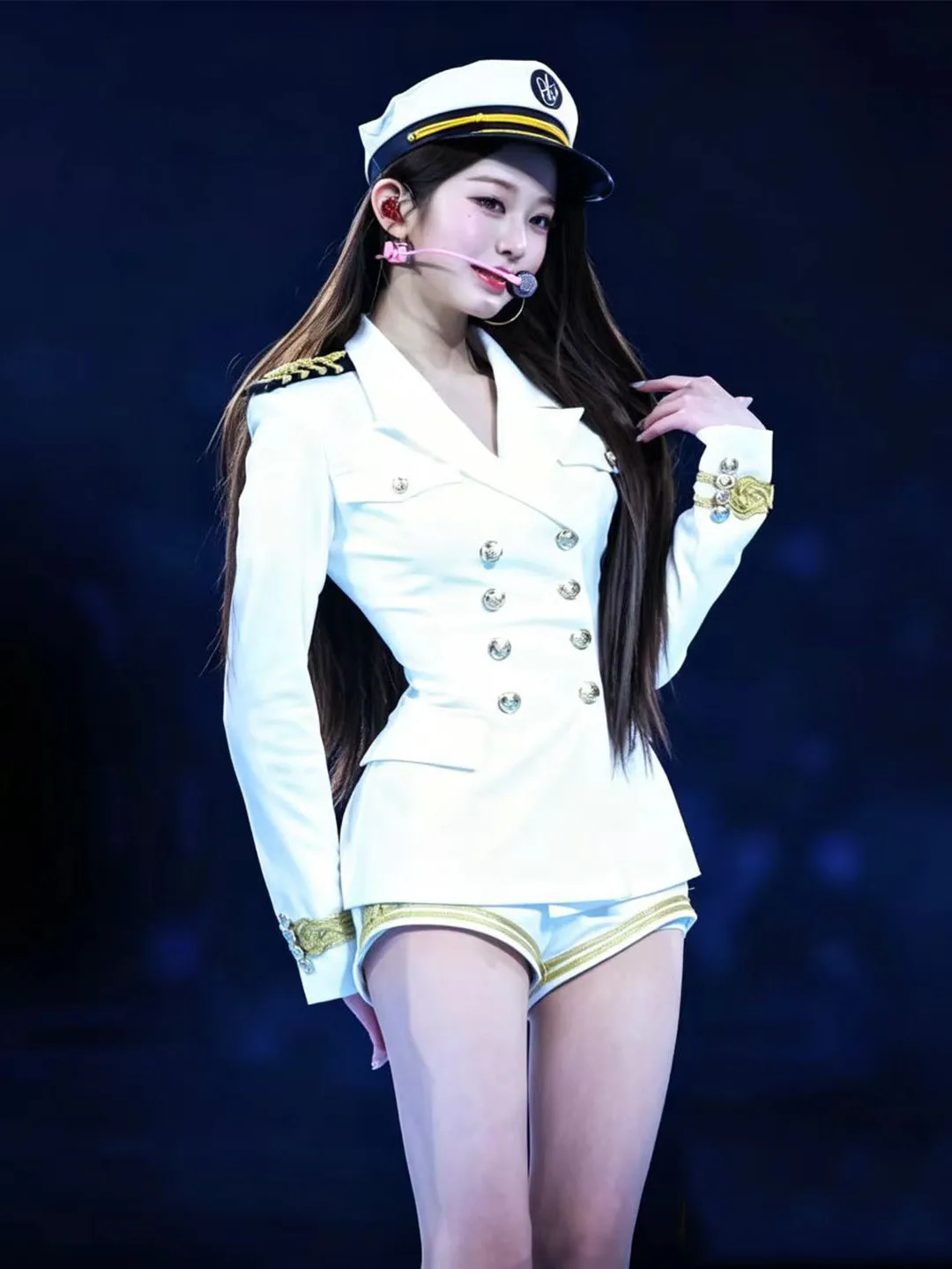 Just Dance Sweet Cool Navy Style Suiting Group Singer Performance Costume Women's Fashionable Slim Fit Stage Outfit Korean IVE