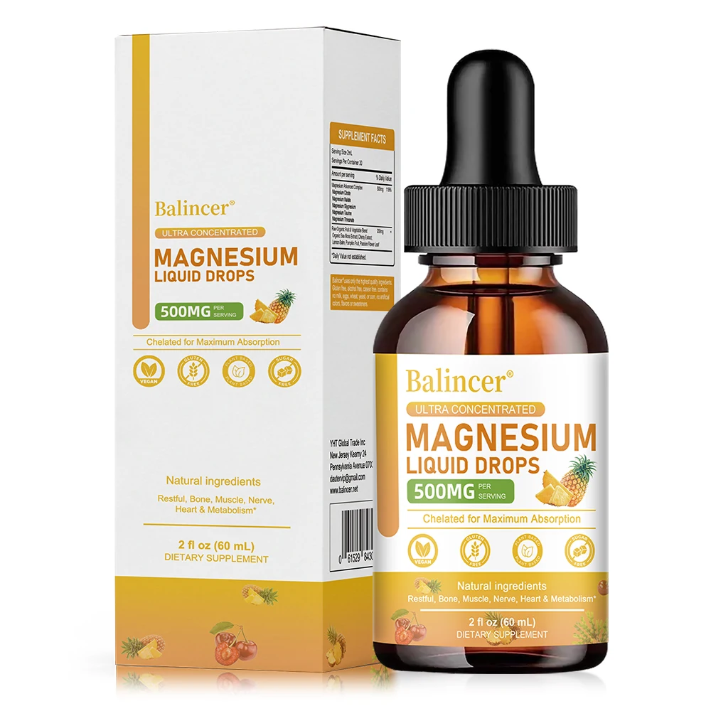

Magnesium Liquid Drops - High Absorption 5-in-1 Magnesium Complex Supplement - for Bone, Muscles, Nerves & Energy,Vegan Formula