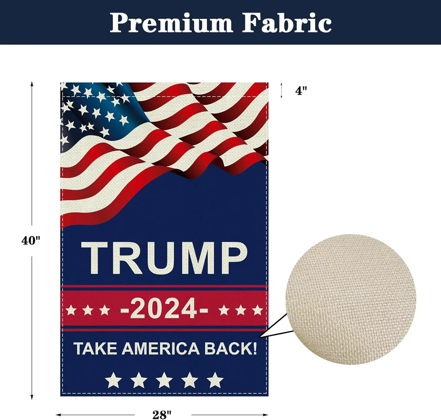 Trump 2024 Flag Take America Back, Double Sided Garden Flags, Support Donald Trump Yard Signs 2024, Clear Pattern Reinforcement