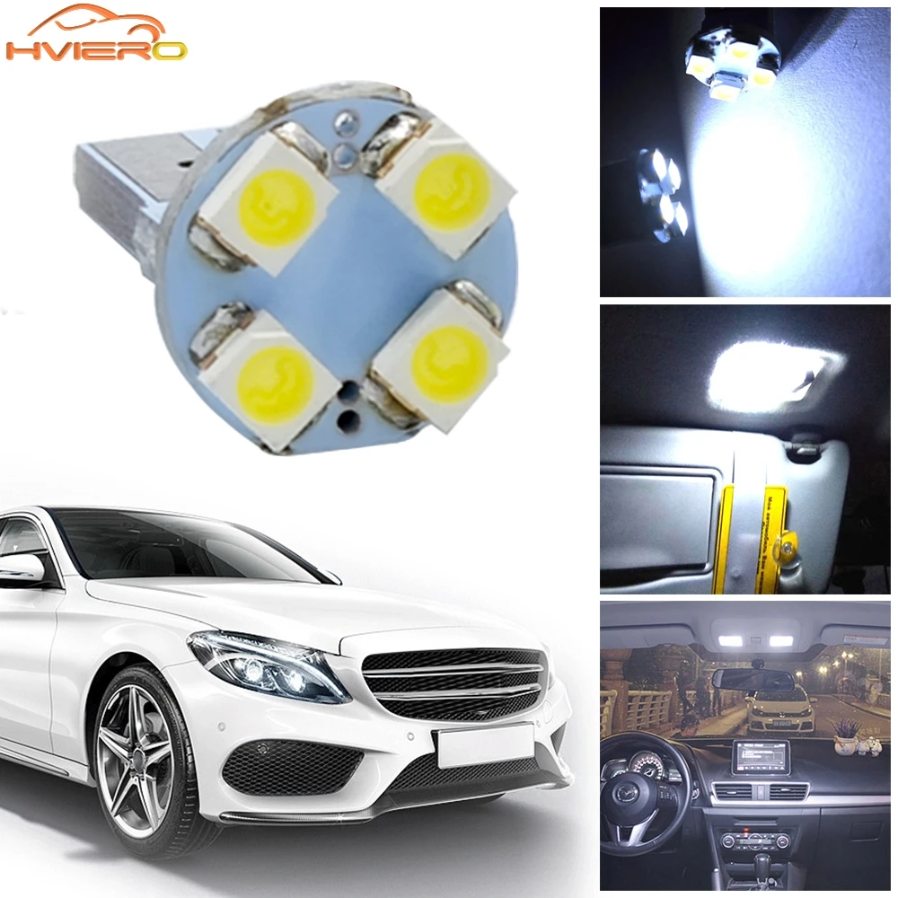 

1/10/20X Door Lamp Interior Reading Trunk Dome Lamp Lighting Bright White W5W T10 Bulb 3528 4SMD Turn Signal License Plate Light