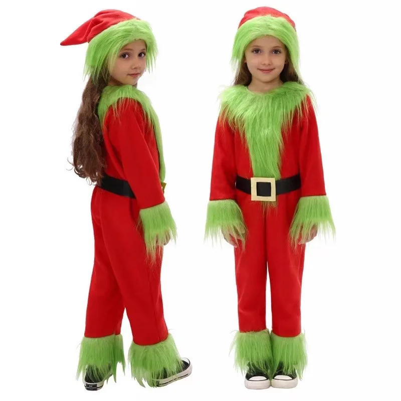 

Christmas Green Furry Monster Cosplay Costume for Children Halloween Cosplay Performance Costume Role Play Costume Christm Gift
