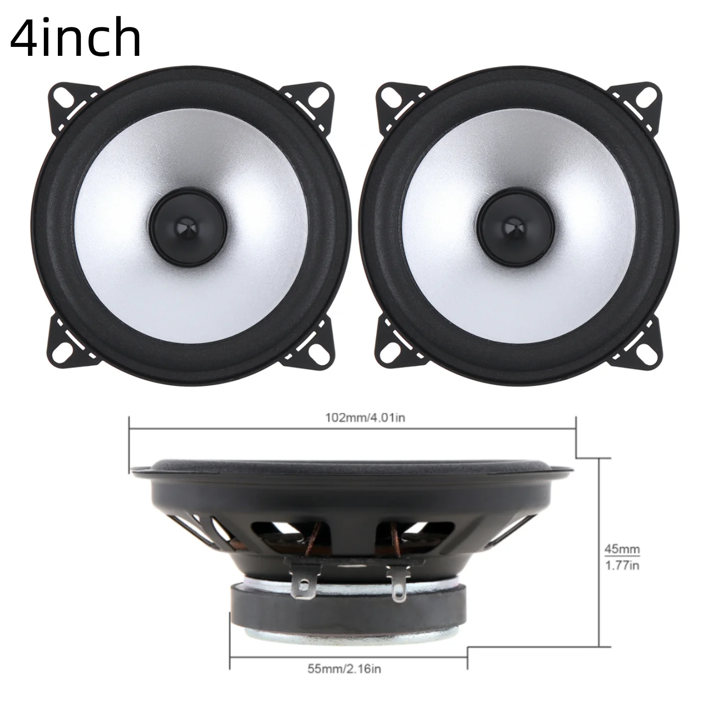 2pcs LB - PS1401D 4/5/6.5 Inch 2 Way 60W/100W Coaxial Vehicle Door Auto Audio Music Stereo Full Range Frequency Hifi Speakers