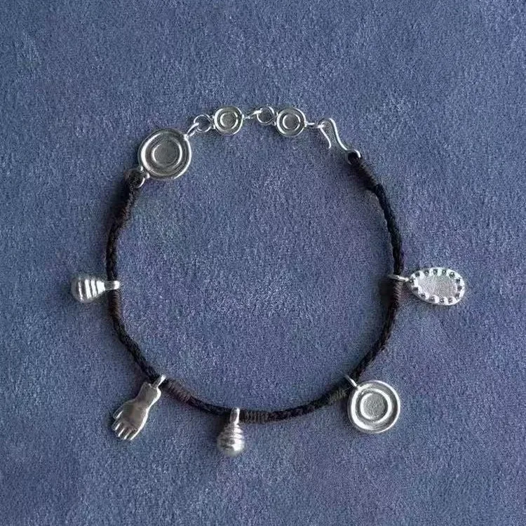 

Jenny&dave Jewelry Necklace Necklaces For Women Handmade Rope Necklace Bracelet Pepper Salt Silver Clavicle Chain