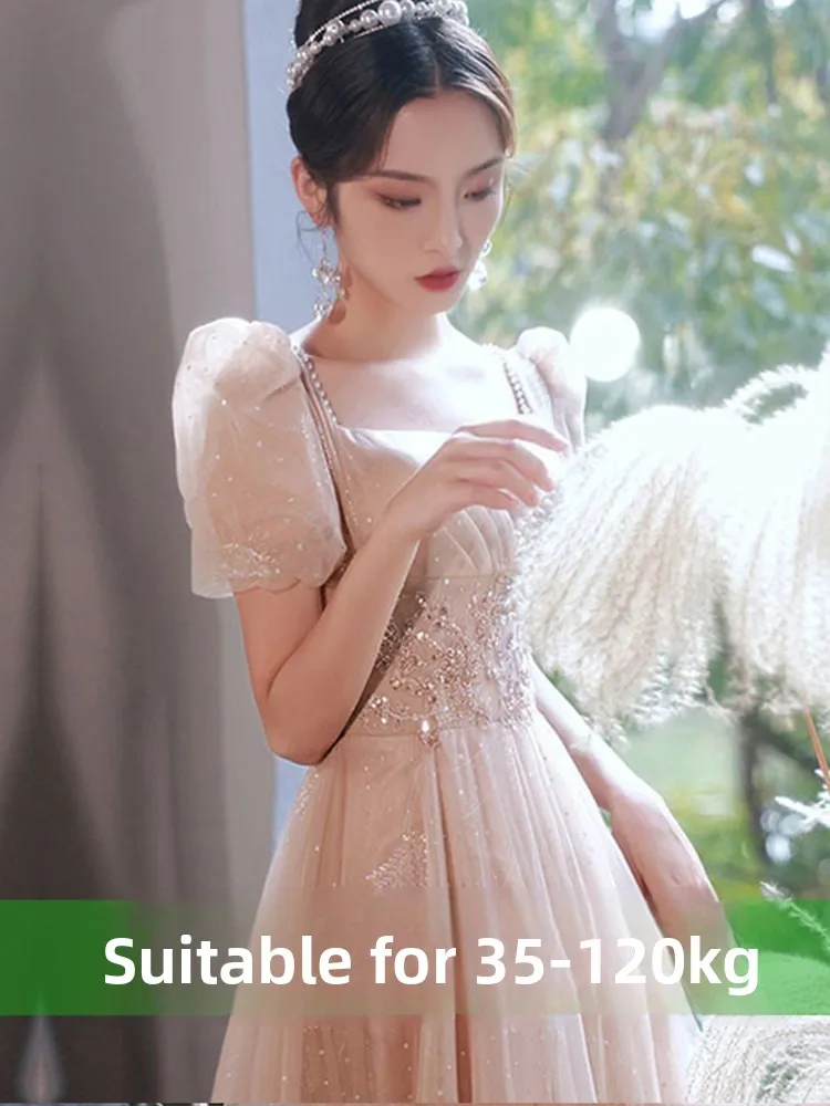 

plus Size Evening Gown for plus Size Women Student Performance Slimming Long Dr for Wedding Par Adult Ceremony Host